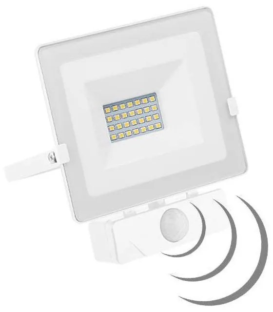 Faro proiettore Led 20W Bianco da esterno slim IP54 Bianco Neutro 4000K con sensore di movimento Novaline