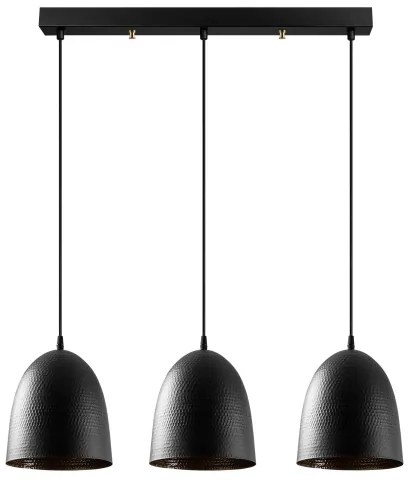Lampadario a sospensione su cavo TATTOO 3xE27/40W/230V nero