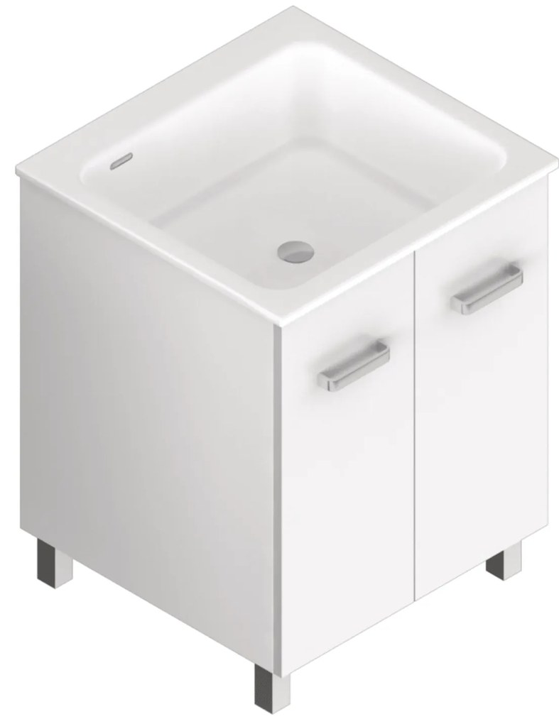 Lavatoio a Terra 60x50 Due Ante Con Vasca Xilon "Nanco"