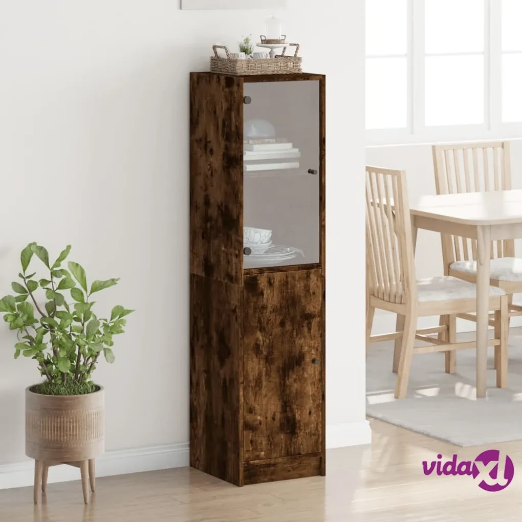 vidaXL Mobile Vetrina Rovere Fumo 82,5x30,5x185,5 cm Legno