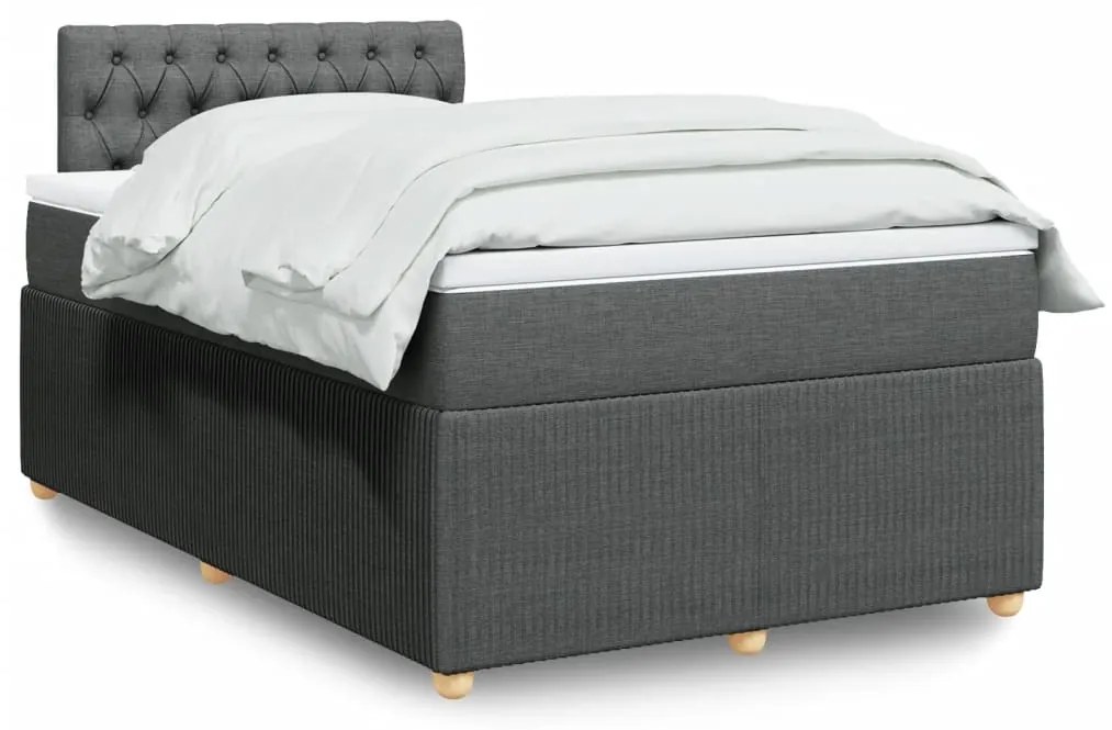 Giroletto A Molle Con Materasso Grigio Scuro 120x200 Cm Tessuto /