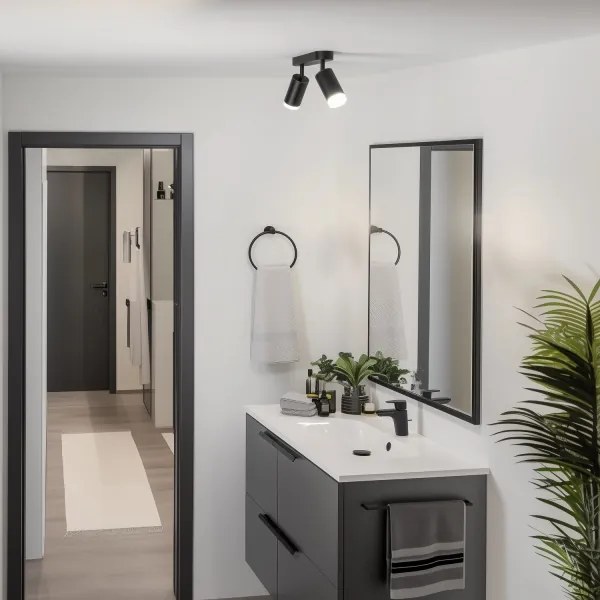 Brilagi - Luce Spot da bagno SELE 2xGU10/30W/230V IP44 nero