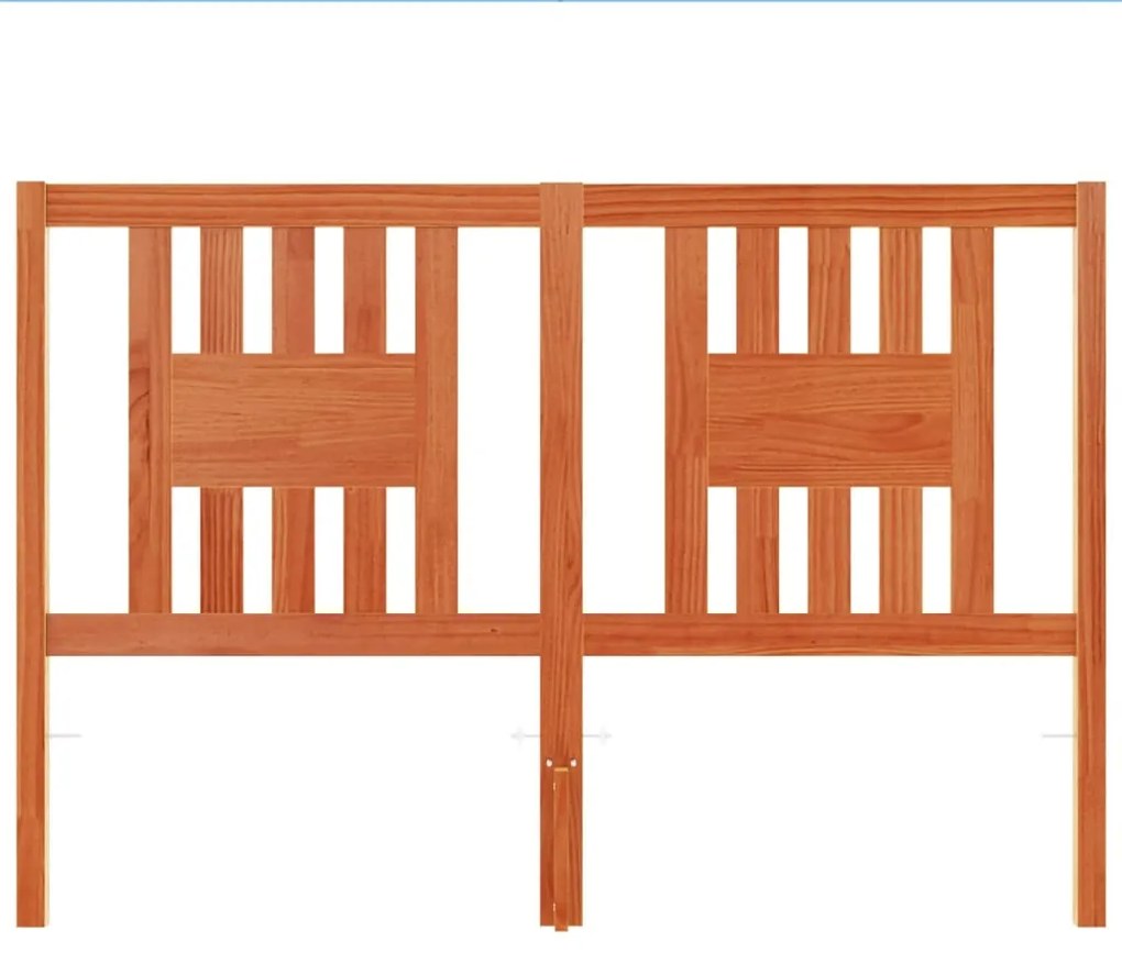 Testiera marrone cera 140 cm in legno massello di pino