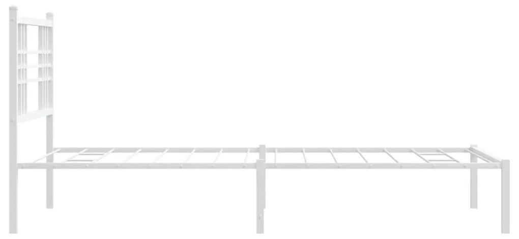 Giroletto con testiera metallo bianco 107x203 cm
