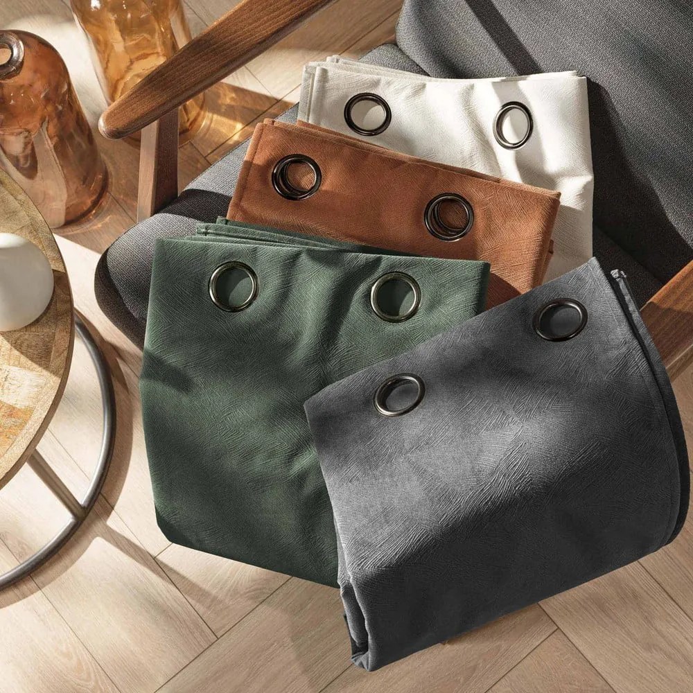 Tenda color kaki in velluto 140x260 cm Olympe – douceur d'intérieur