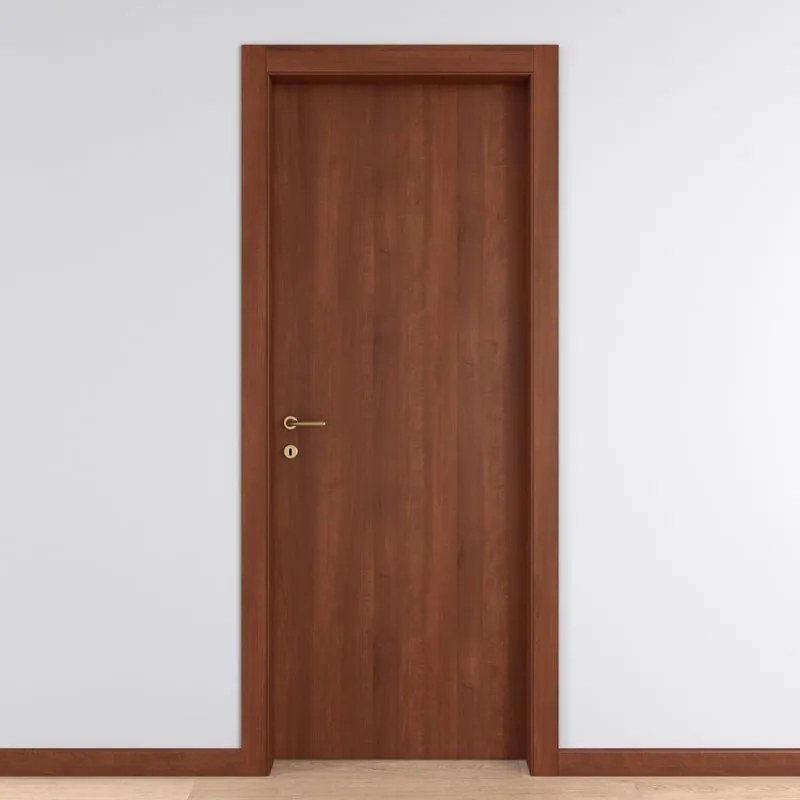 Porta interna a battente Schubert in MDF colore noce, L 90 x H 210 cm, apertura reversibile