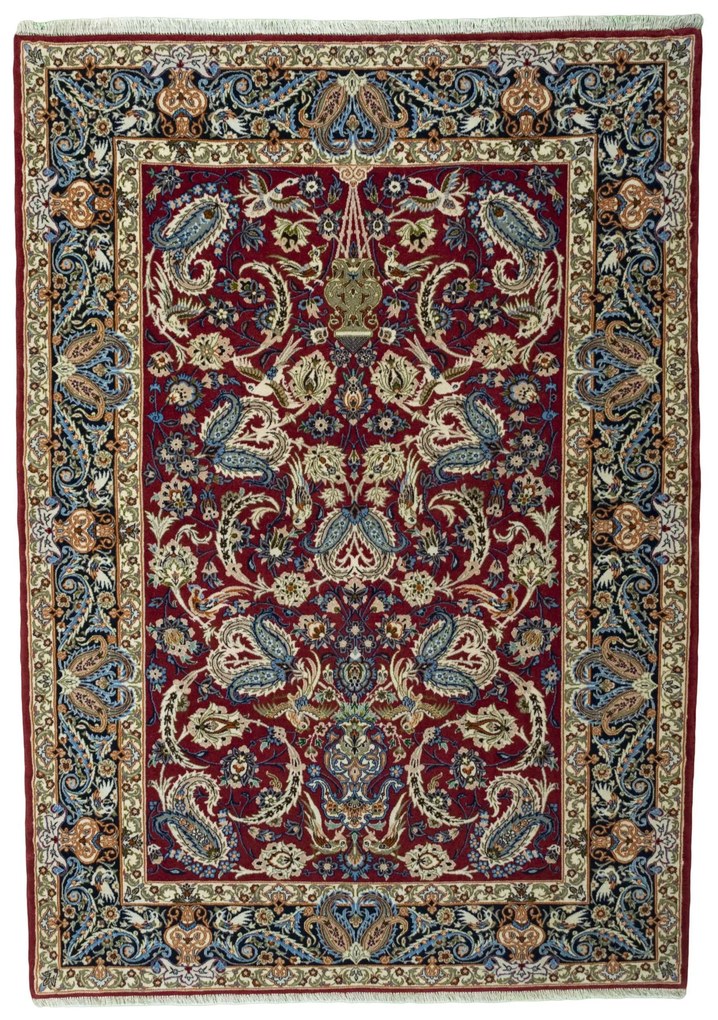 Isfahan Tappeto persiano 160x120 Rosso (Iran) Annodato A Mano