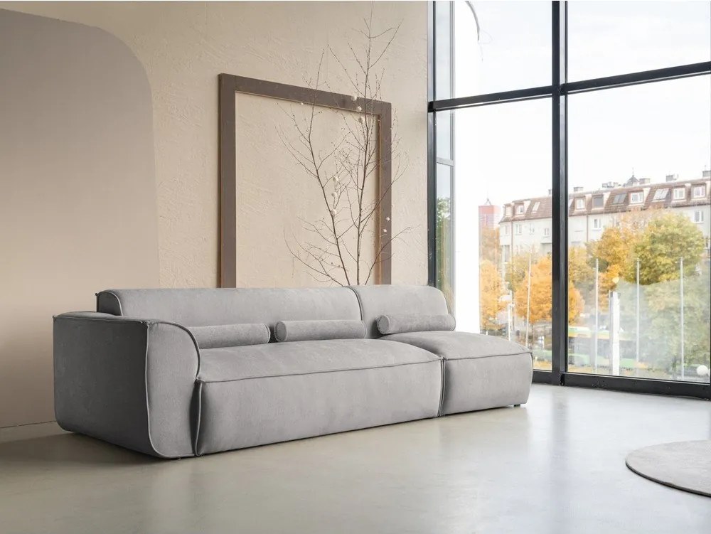 Chaise lounge componibile grigio chiaro (con penisola a sinistra) Flex Felix – Miuform