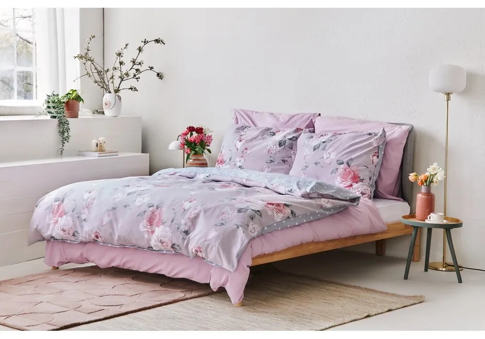 Biancheria da letto rosa in cotone per letto matrimoniale, 200 x 220 cm Belle - Bonami Selection
