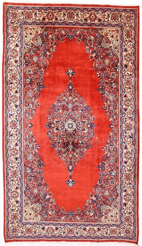 Sarouk Tappeto persiano 350x190 Rosso (Iran) Annodato A Mano