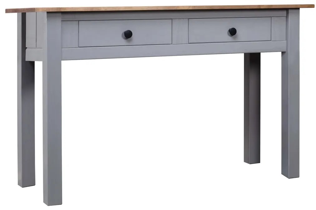 Tavolo Consolle Grigio 110x40x72 Cm Legno Massello Pino Panama /