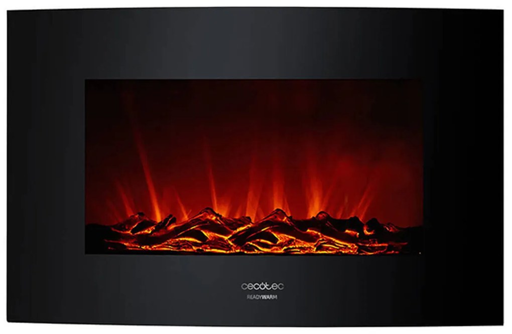 Camino Elettrico Decorativo da Parete Cecotec Warm 3500 Curved Flames 2000W