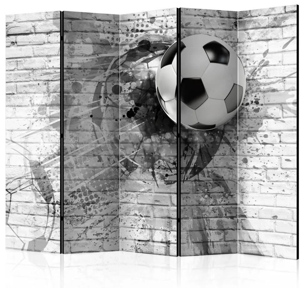 Paravento design Dinamica del calcio II (5 parti) - composizione sportiva