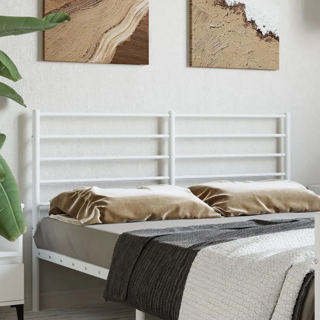 Testiera İn Metallo Bianco 120 Cm /