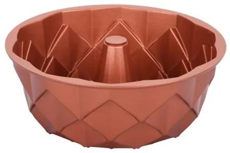 Stampo per ciambella KITCHISIMO 24 cm, motivo diamante, colore rame