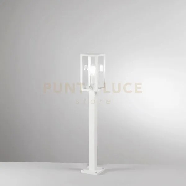 Palo mirage bianco 1 luce attacco e27 ip44 13x13x86cm in metallo e ...