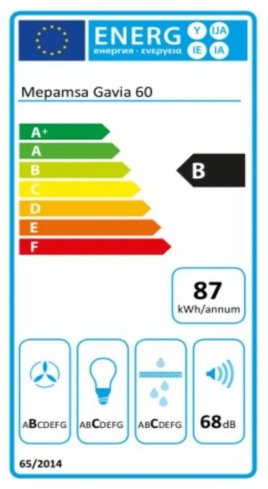 Cappa Classica Mepamsa 3200528013 60 cm 740 m3/h 53 dB 250W Acciaio B