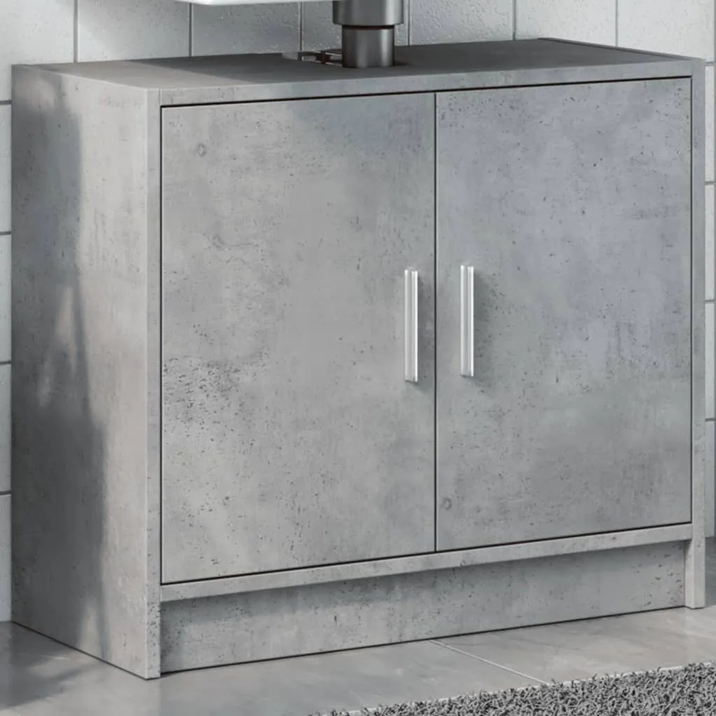 Mobile Lavabo Grigio Cemento 63x29x55 Cm İn Legno Multistrato /