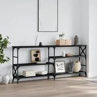 Tavolino Consolle Nero 180x29x76,5 cm in Legno Multistrato 835474