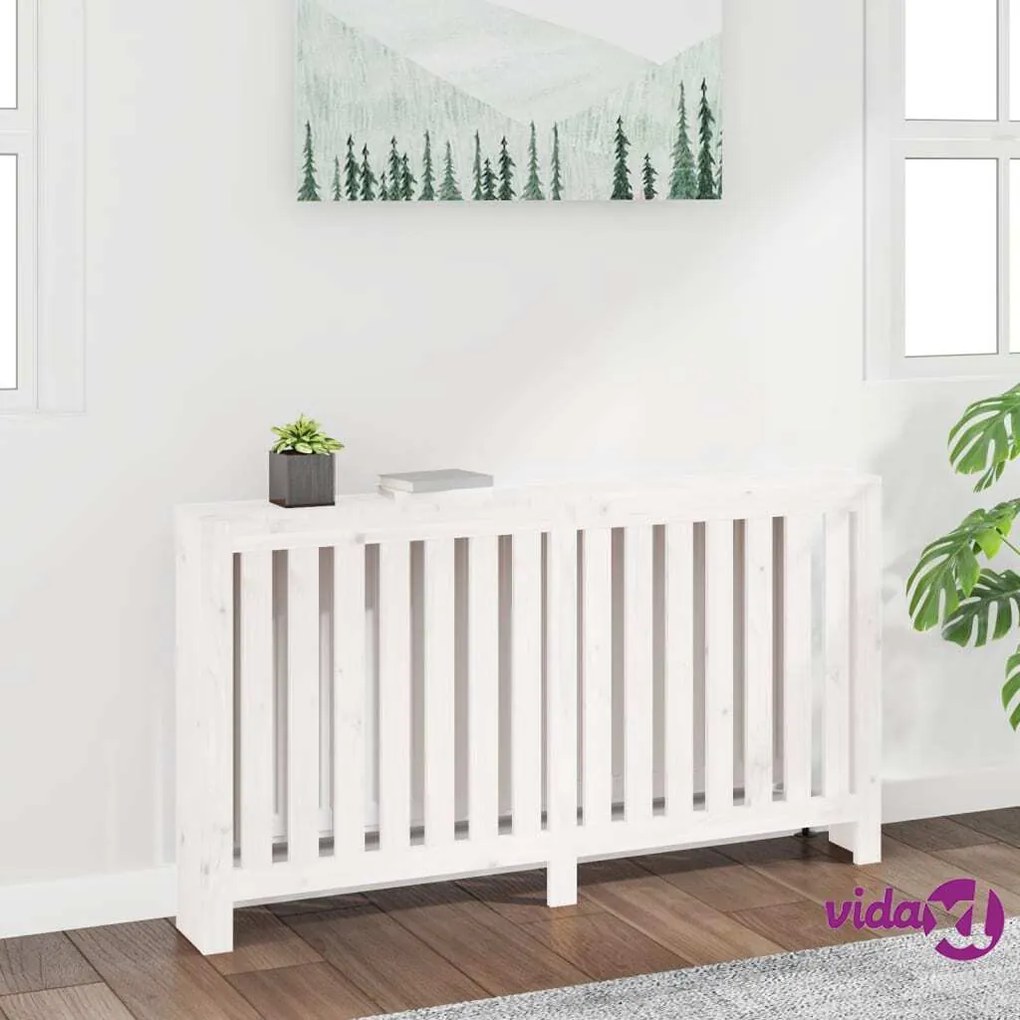vidaXL Copertura Termosifone Bianca 153x19x84 cm Legno Massello Pino