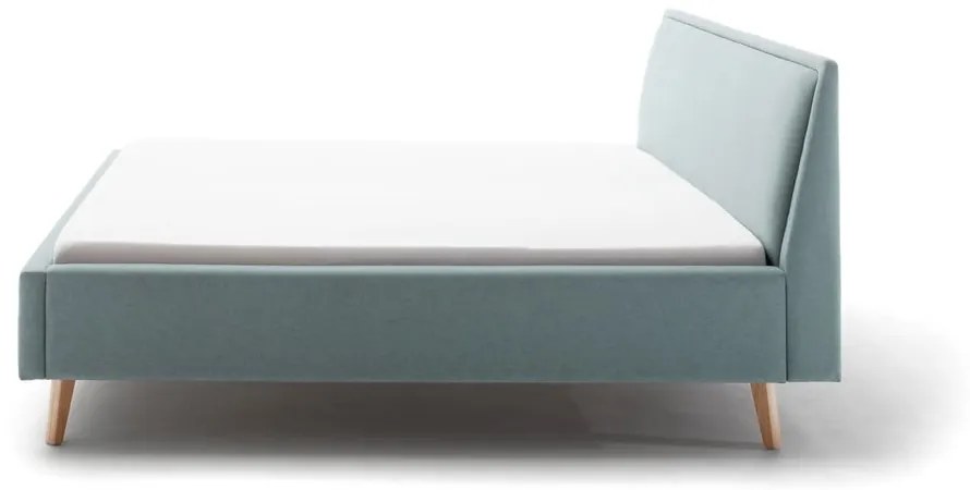 Letto matrimoniale imbottito blu/grigio con contenitore con rete inclusa 180x200 cm Frieda – Meise Möbel