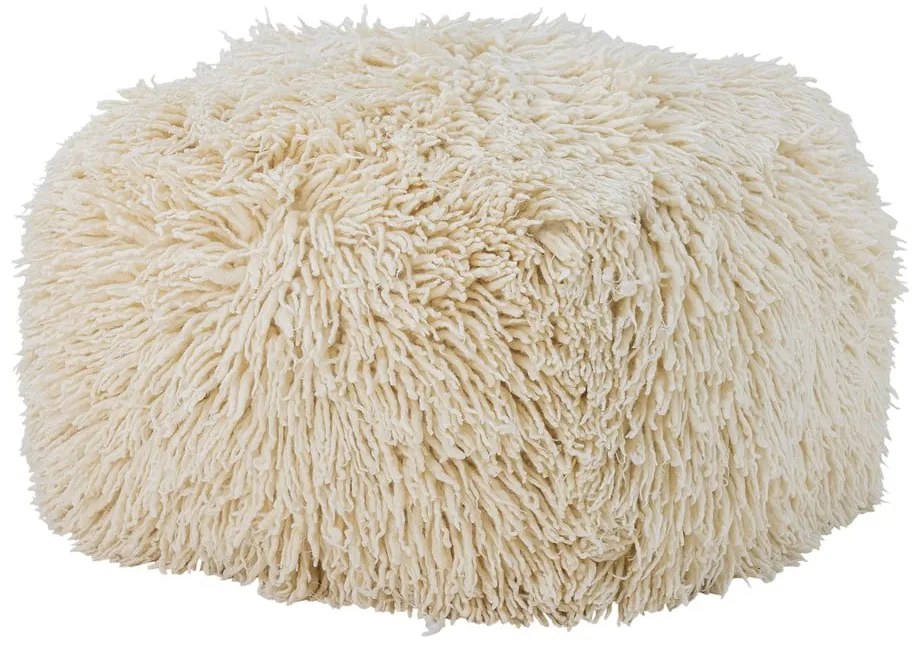 Poggiapiedi color crema in lana Lomba - Bloomingville