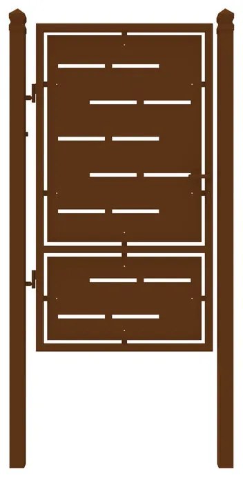 Cancello manuale con serratura manuale Privacy in ferro, apertura a sinistra, L 104.5 x H 180 cm, di colore ruggine