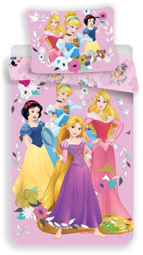 Biancheria da letto per bambini in cotone per letto singolo 140x200 cm Princess - Jerry Fabrics
