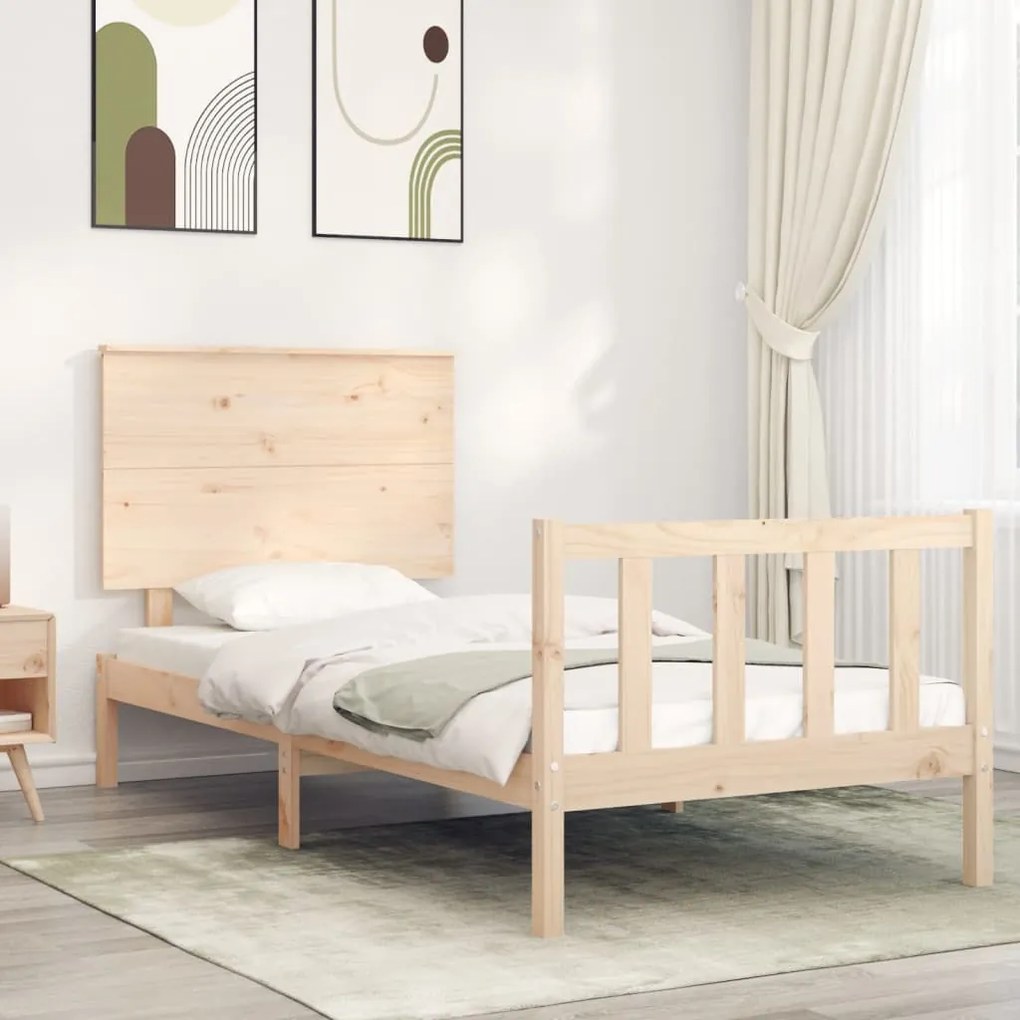 Giroletto con testiera 100x200 cm in legno massello