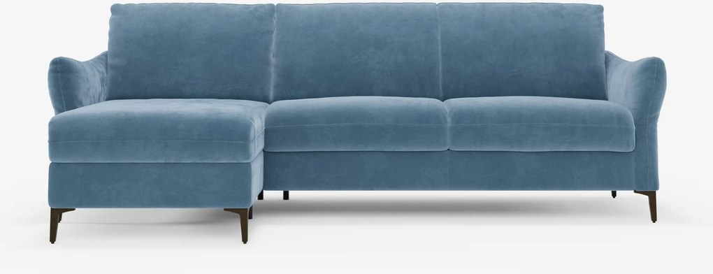 Dalia divano letto angolare con vano contenitore - materasso alto 18 cm in raffinato tessuto smacchiabile T30