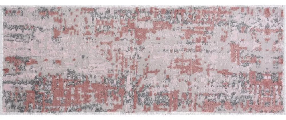 Passatoia per scale rosa e grigio in cotone set da 16 pz 25x65 cm Milano Pembe - Vitaus