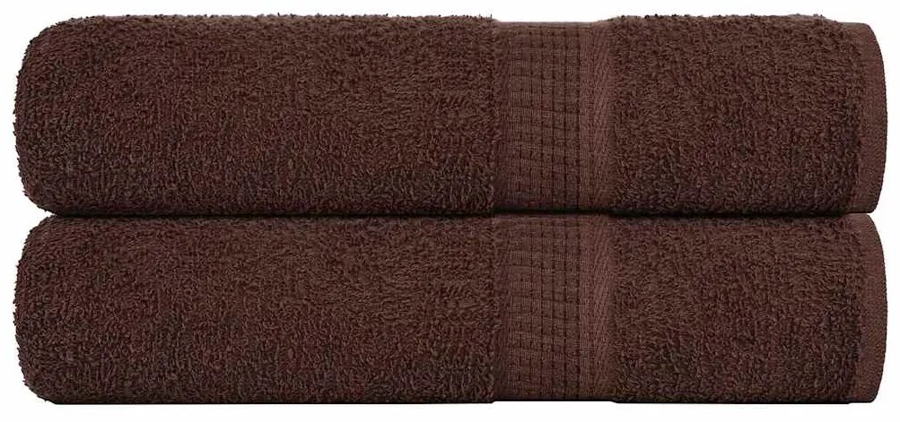 Asciugamani Da Bagno 2 Pz Marrone 100x150cm 360g/m² 100% Cotone /