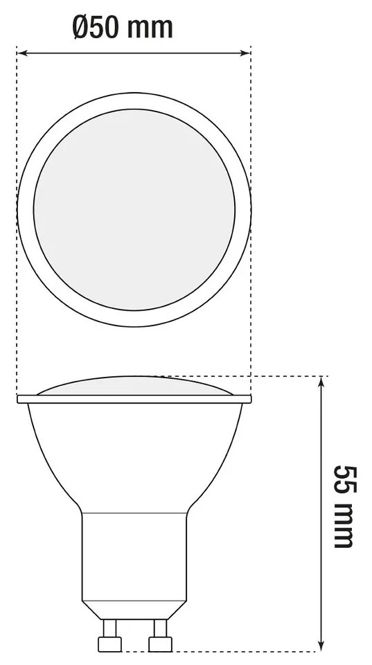 Faretto LED GU10 8W angolo 120° CRI92 No-Flickering Colore Bianco Caldo 3.000K