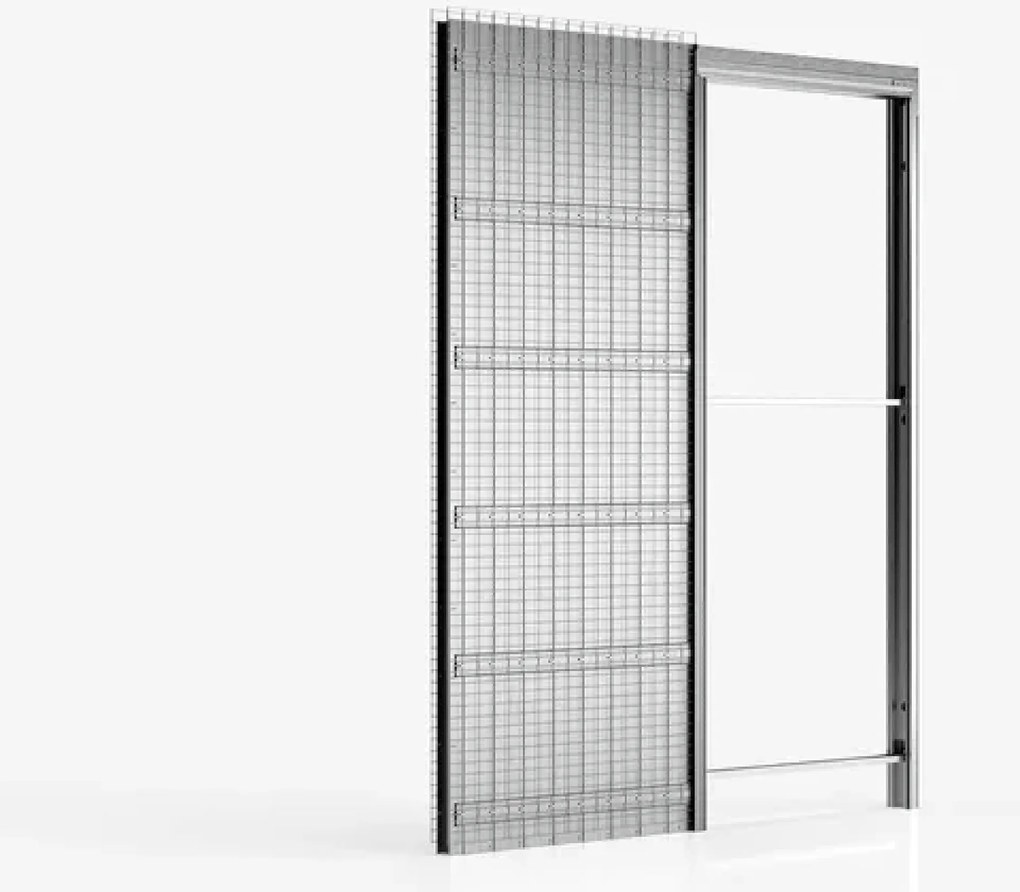 Controtelaio Per Porta Scorrevole a Scomparsa Filo Muro Anta Singola Intonaco Da 80 cm x H 210 cm Ermetika "Absolute Evo"