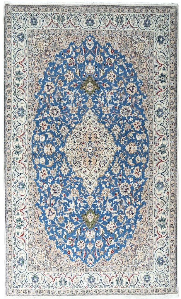 Nain Tappeto 120 x 200 Blu (Iran) Annodato A Mano