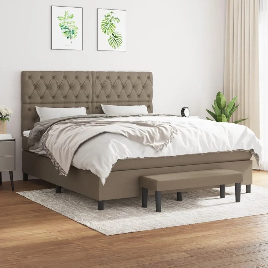 Giroletto A Molle Con Materasso Tortora 160x200 Cm İn Tessuto /