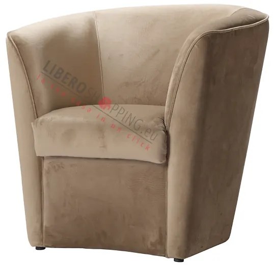 Poltrona in velluto Beige per camera da letto ufficio