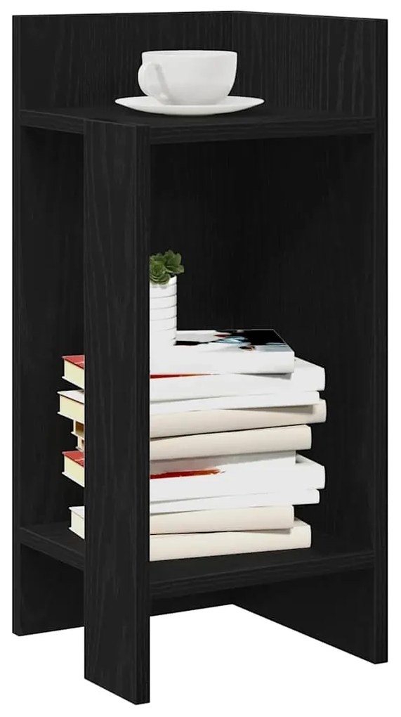 Tavolino Laterale Con Ripiano Nero 25,5x27x60 Cm /