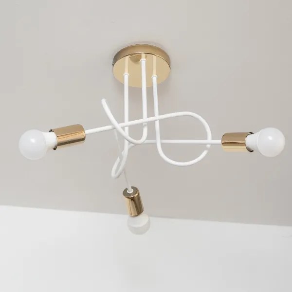 Plafoniera OXFORD 3xE27/15W/230V oro/bianco