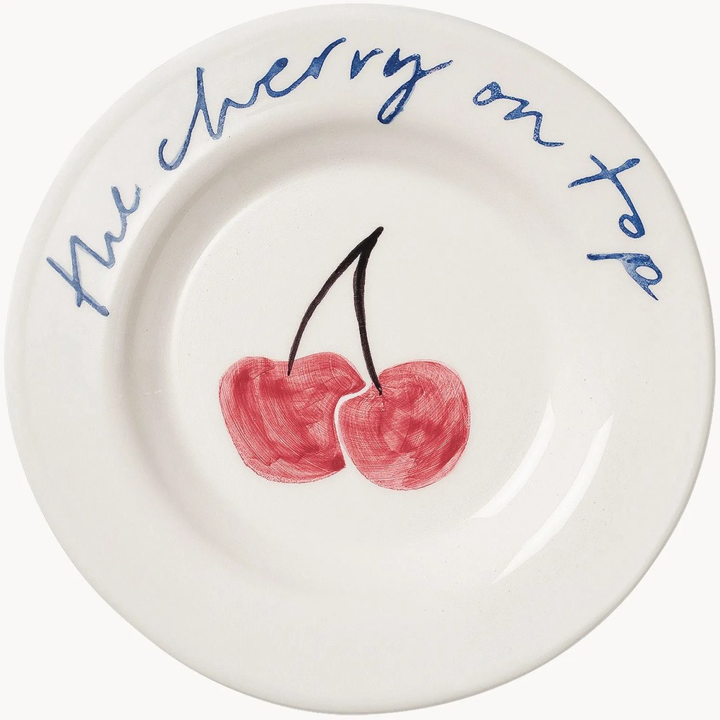 Piatto da dessert dipinto a mano Cherry