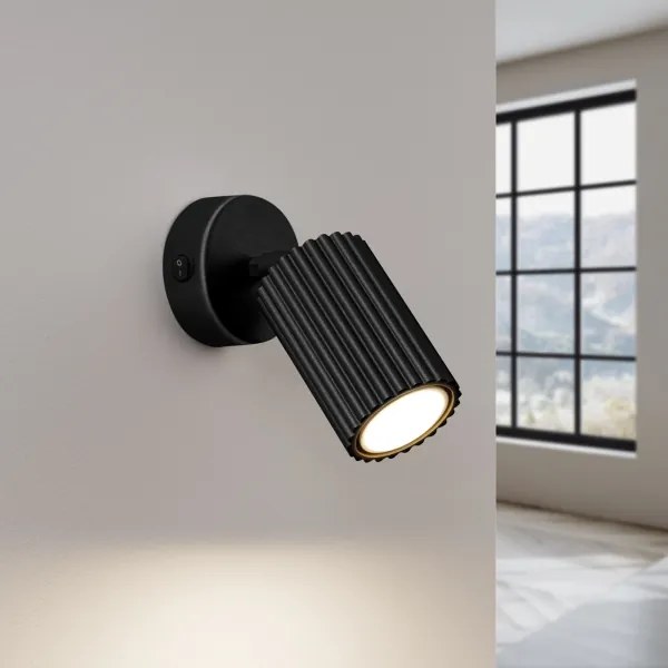 Sollux SL.1579 - Faretto da parete KARBON 1xGU10/10W/230V nero
