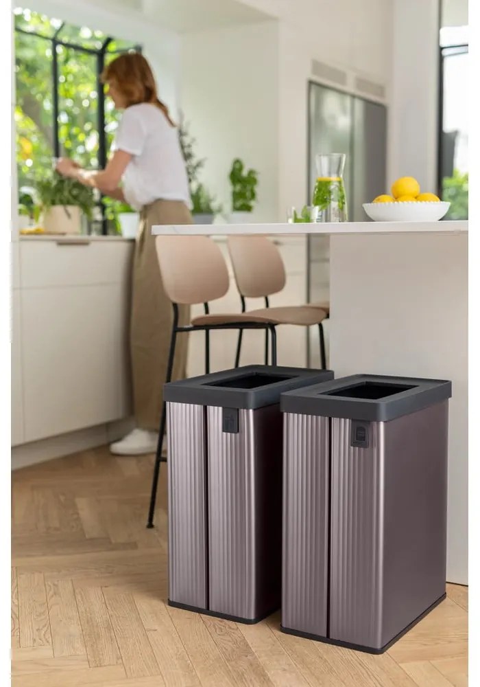 Cestino per la spazzatura in plastica riciclata rosa opaco 54 l Verto Recycle - Curver