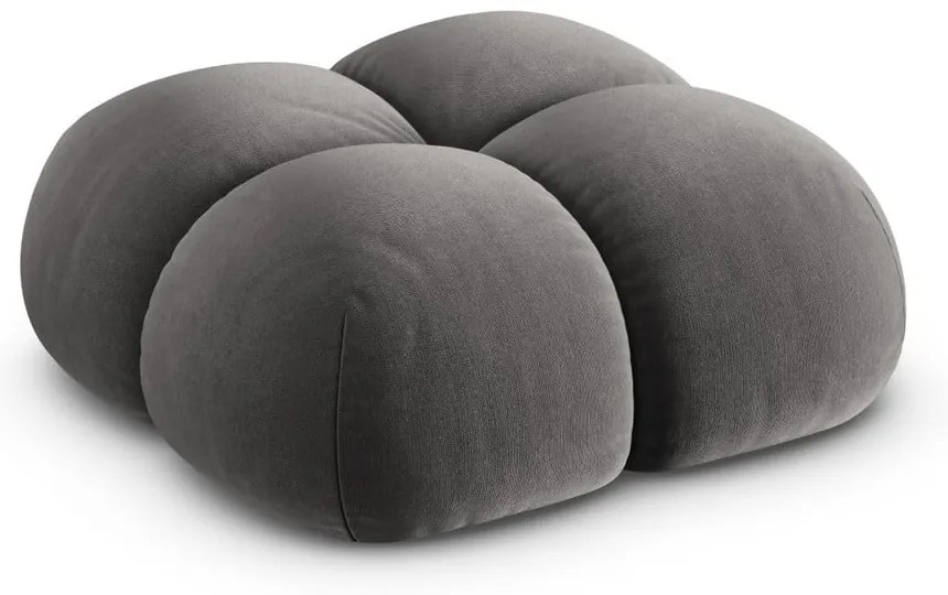 Poggiapiedi grigio con rivestimento in velluto Loretto – Cosmopolitan Design