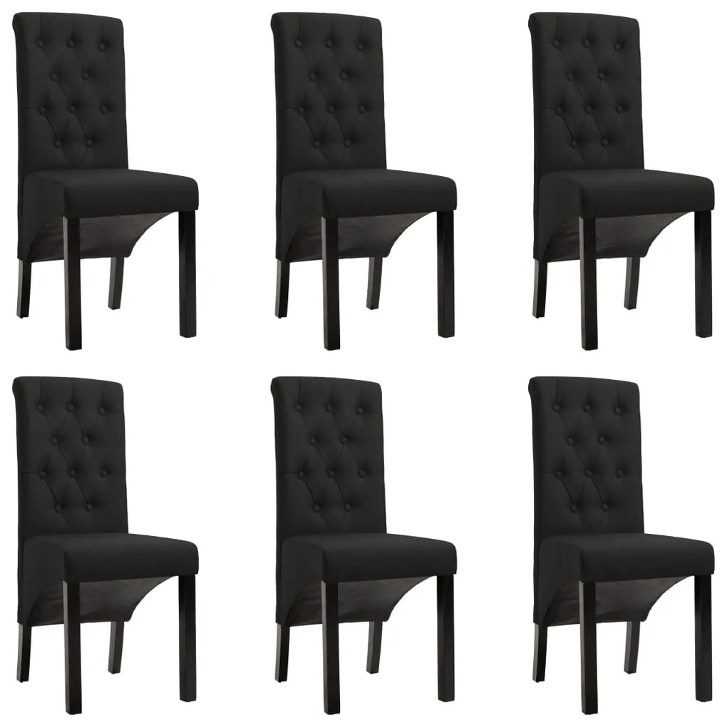 Sedie Da Pranzo 6 Pz Nere İn Tessuto /
