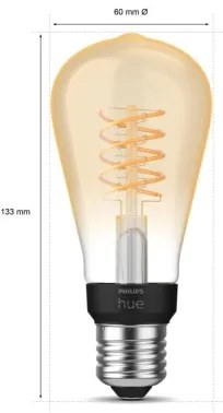 Lampadina LED dimmerabile Philips Hue WHITE FILAMENT ST64 E27/7W/230V 2100K