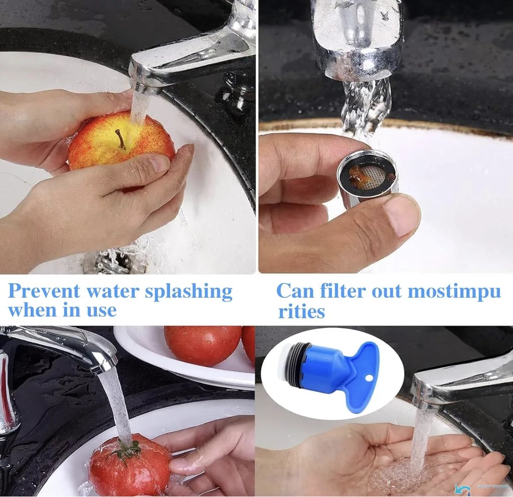 Set di 6 aeratori per rubinetto EYN DEL1744 da 18,5 mm in plastica, in più varianti di colore