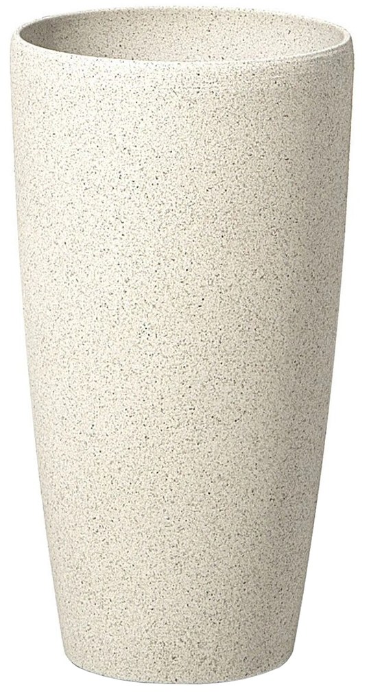 Set di 2 vasi polvere di pietra beige chiaro ⌀ 23 cm ABDERA Beliani
