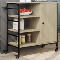 Carrello da Cucina Rovere Sonoma 87,5x38,5x84,5 cm Multistratocod mxl 113861