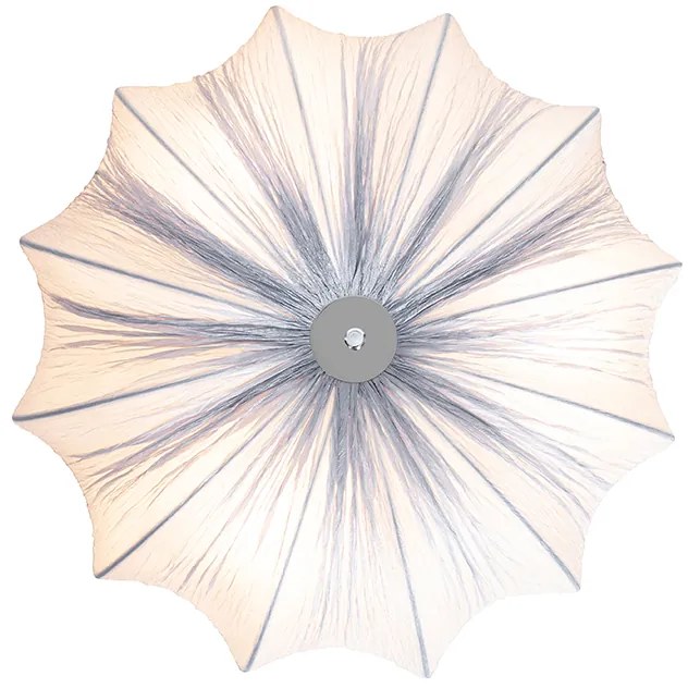 Plafoniera di design in seta grigia 52 cm 3 luci - Plu