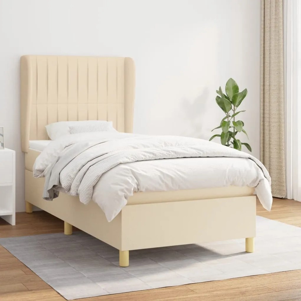 Giroletto A Molle Con Materasso Crema 100x200 Cm İn Tessuto /